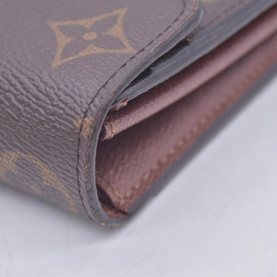 $790 LOUIS VUITTON Monogram Envelope Portefeuille Sarah Wallet Brown 10021369