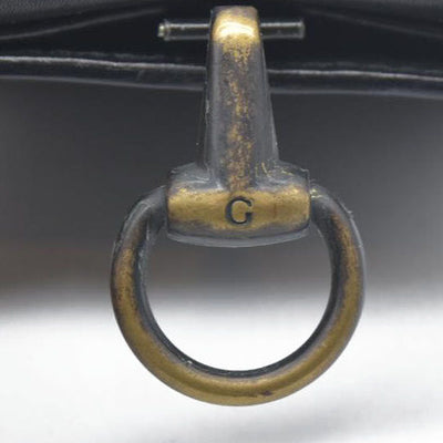 $590 Gucci Vintage Horsebit Bifold Wallet Leather Black