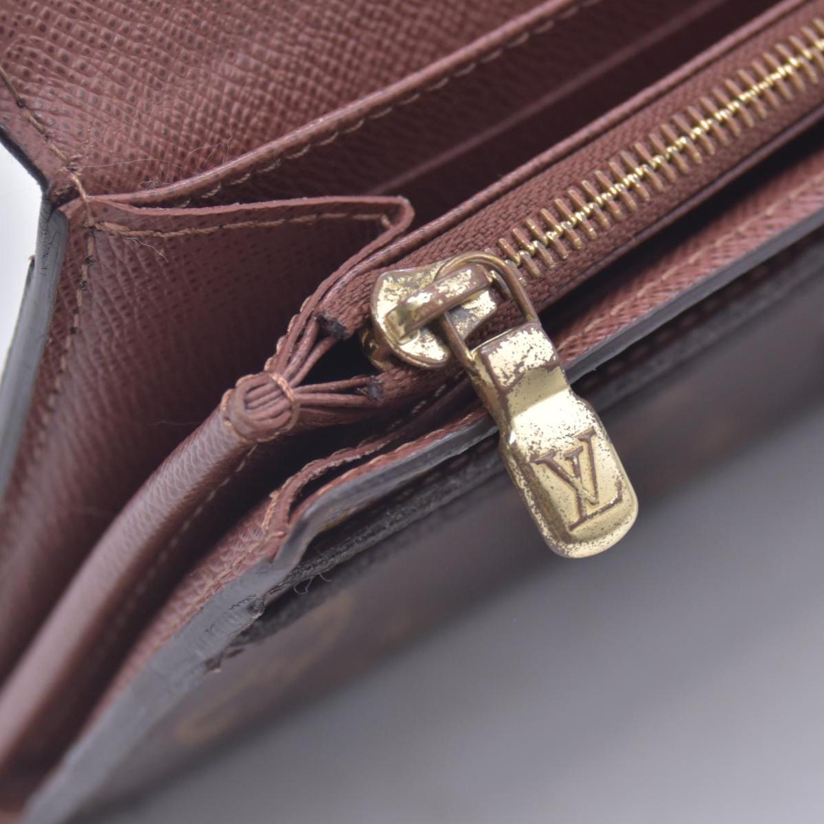 $790 LOUIS VUITTON Monogram Envelope Portefeuille Sarah Wallet Brown 10021369