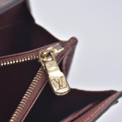 $790 LOUIS VUITTON Monogram Envelope Portefeuille Sarah Wallet Brown 10021369