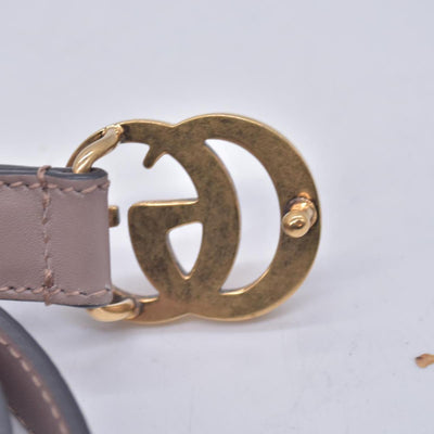 $440 Gucci  Double G Logo Leather Belt 85 34 CONSIGNMENT