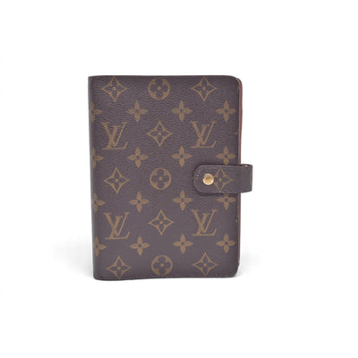 $715 1997 LOUIS VUITTON Monogram Agenda MM Medium Ring Planner Cover Brown SP0947 10021367