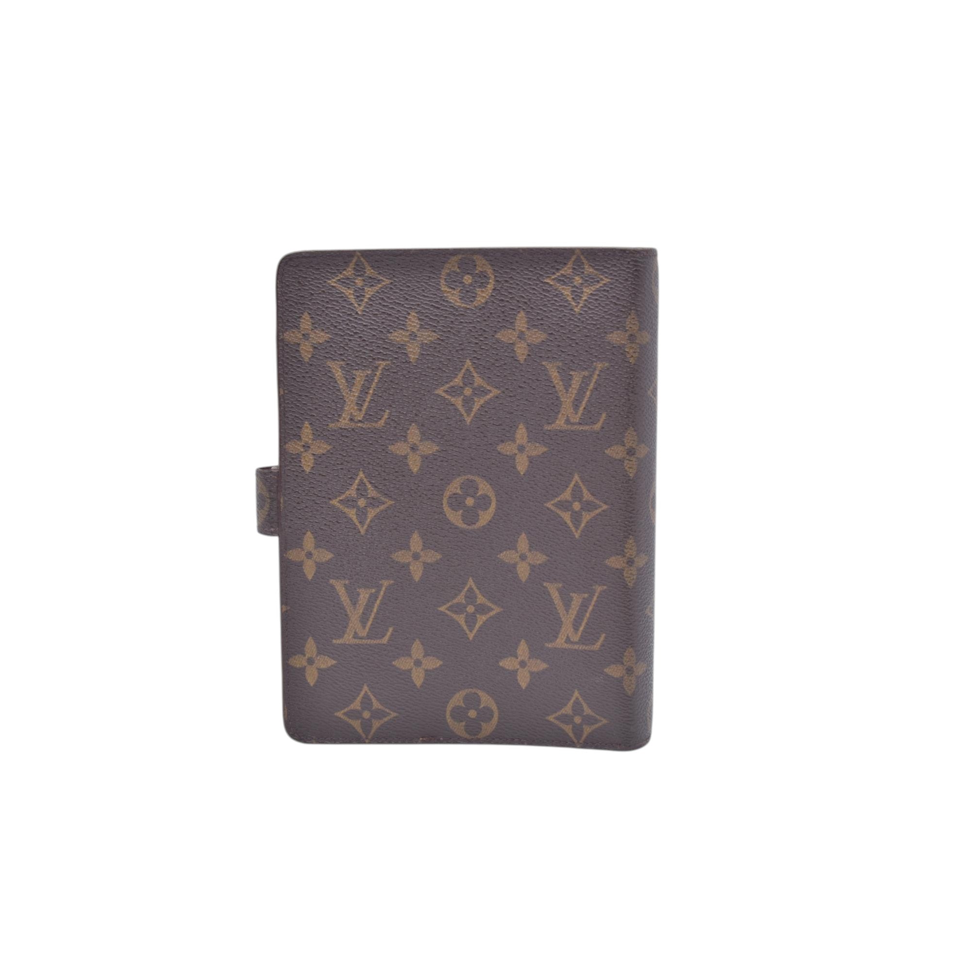 $715 1997 LOUIS VUITTON Monogram Agenda MM Medium Ring Planner Cover Brown SP0947 10021367