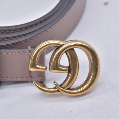 $440 Gucci  Double G Logo Leather Belt 85 34 CONSIGNMENT