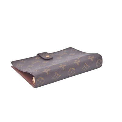 $715 1997 LOUIS VUITTON Monogram Agenda MM Medium Ring Planner Cover Brown SP0947 10021367