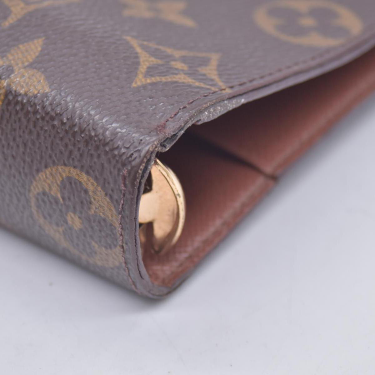 $715 1997 LOUIS VUITTON Monogram Agenda MM Medium Ring Planner Cover Brown SP0947 10021367
