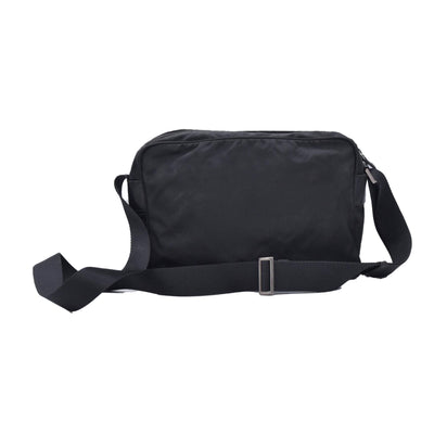 $2050 Prada Black Re-Nylon and Saffiano Shoulder Bag
