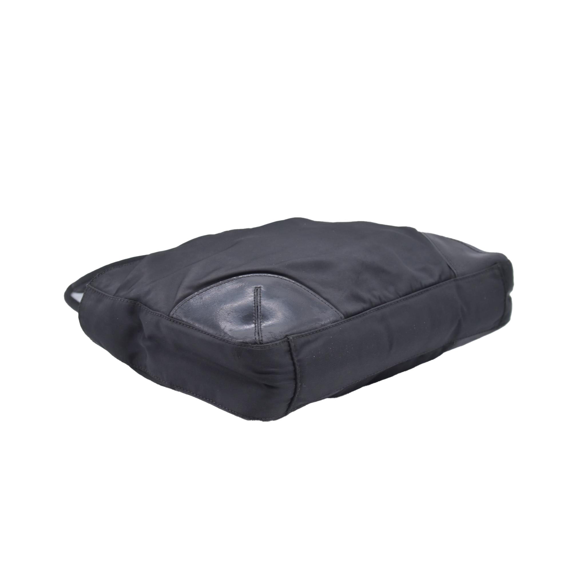 $1290 Prada Triangle Black Tessuto Nylon Shoulder Bag