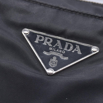 $1290 Prada Triangle Black Tessuto Nylon Shoulder Bag