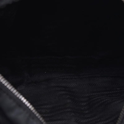$1290 Prada Triangle Black Tessuto Nylon Shoulder Bag