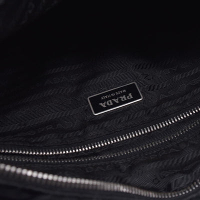 $1290 Prada Triangle Black Tessuto Nylon Shoulder Bag