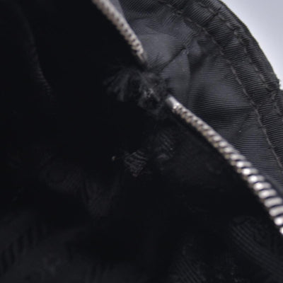 $1290 Prada Triangle Black Tessuto Nylon Shoulder Bag