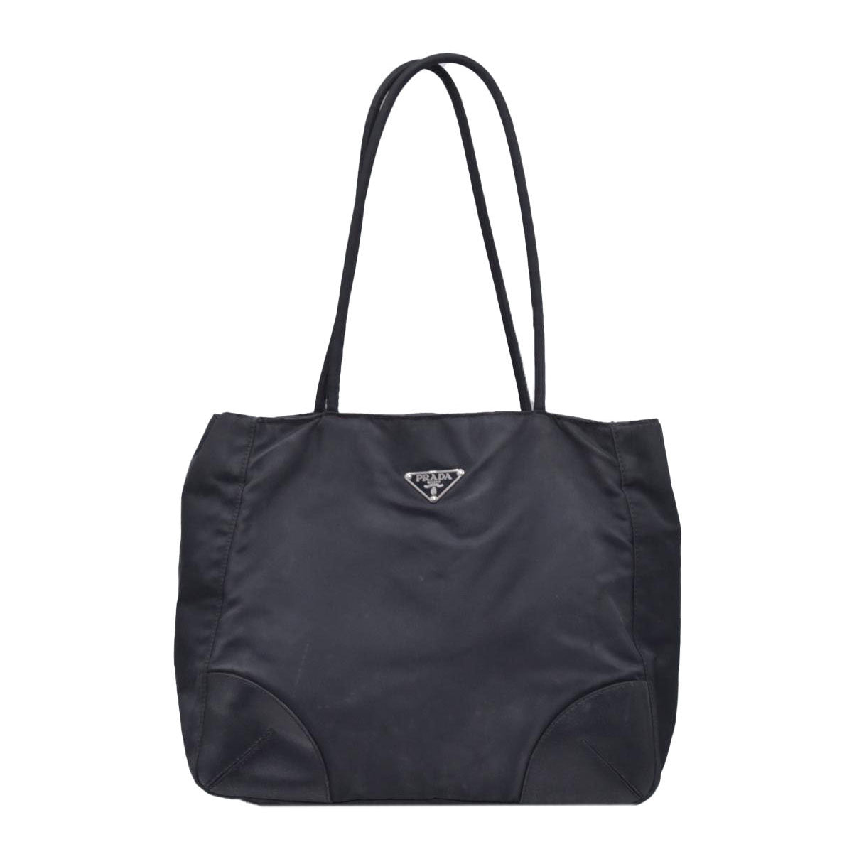 $750 Vintage Prada Black Nylon Tessuto Tote