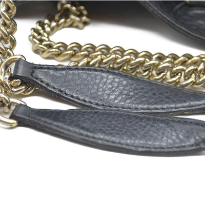 Gucci Pebbled Calfskin Medium Soho Chain Shoulder Bag Black