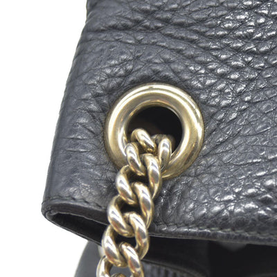 Gucci Pebbled Calfskin Medium Soho Chain Shoulder Bag Black