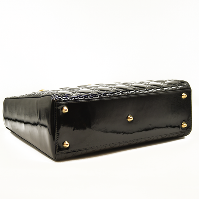 Christian Dior  Patent Cannage Large Lady Dior Black