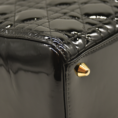 Christian Dior  Patent Cannage Large Lady Dior Black