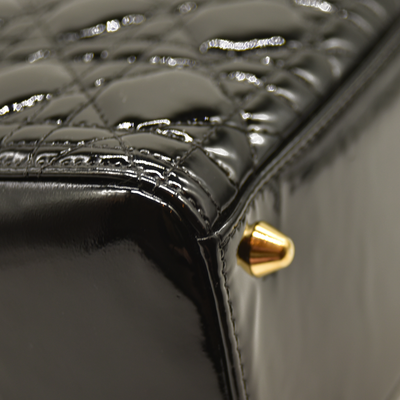 Christian Dior  Patent Cannage Large Lady Dior Black