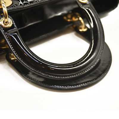 Christian Dior  Patent Cannage Large Lady Dior Black