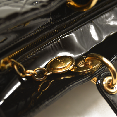 Christian Dior  Patent Cannage Large Lady Dior Black