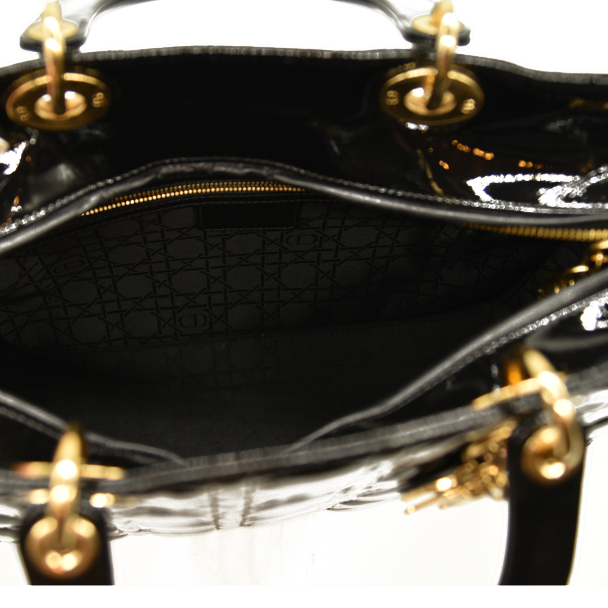 Christian Dior  Patent Cannage Large Lady Dior Black