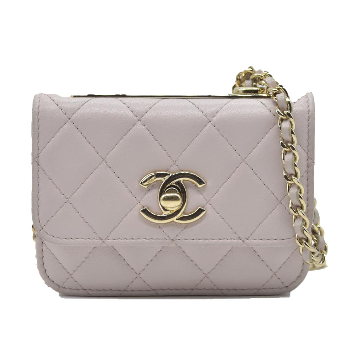 $3125 Chanel Quilted Mini Trendy CC Wallet On Chain Light Purple