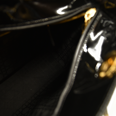 Christian Dior  Patent Cannage Large Lady Dior Black