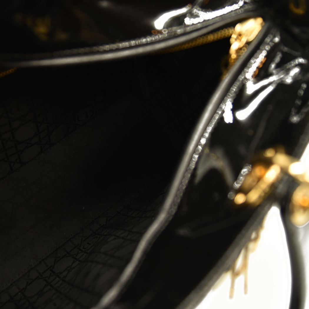 Christian Dior  Patent Cannage Large Lady Dior Black