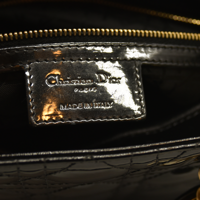 Christian Dior  Patent Cannage Large Lady Dior Black