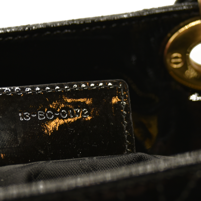 Christian Dior  Patent Cannage Large Lady Dior Black