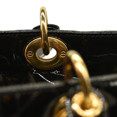 Christian Dior  Patent Cannage Large Lady Dior Black