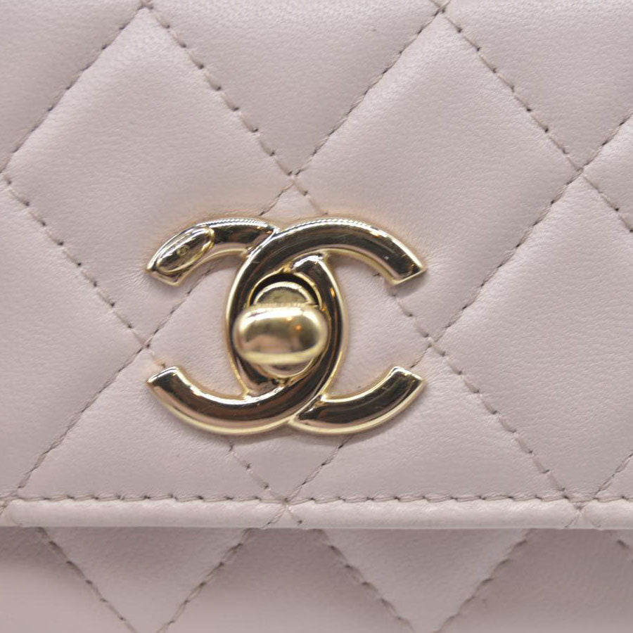 $3125 Chanel Quilted Mini Trendy CC Wallet On Chain Light Purple