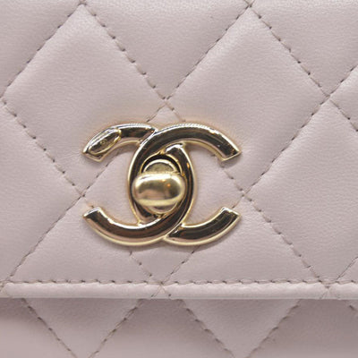 $3125 Chanel Quilted Mini Trendy CC Wallet On Chain Light Purple