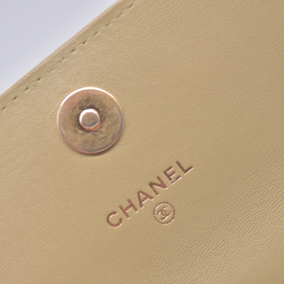 $3450 2021 Chanel Lambskin Quilted Chain Top Handle Clutch With Chain Sage Green 10021371