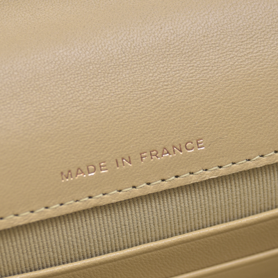 $3450 2021 Chanel Lambskin Quilted Chain Top Handle Clutch With Chain Sage Green 10021371