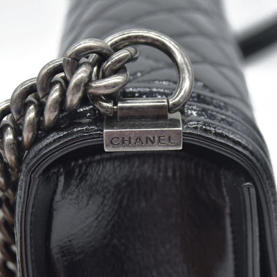 $6900 Chanel Medium Patent Boy Bag CC Logo Chain Shoulder Bag 2014