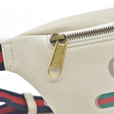Gucci Grained Calfskin Small Logo Belt Bag White CONSIGNMENT