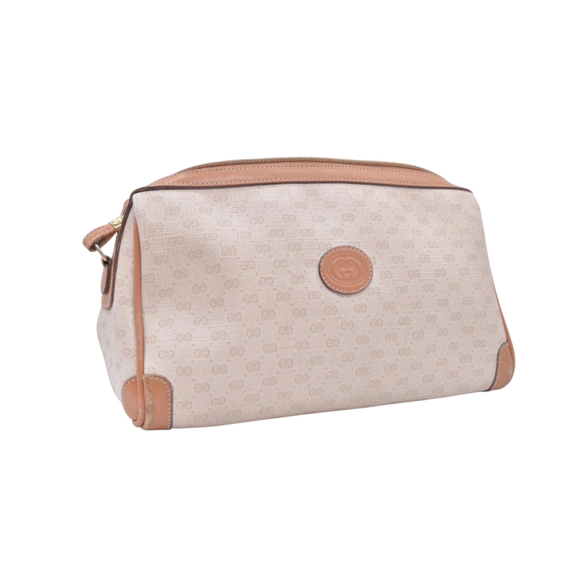 $420 GUCCI Vintage GG Plus Cosmetic Pouch CONSIGNMENT 10021413