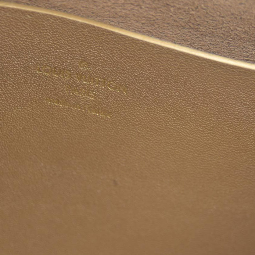 AUCTION $2150 Louis Vuitton  Metallic Calfskin Love Note Gold Bronze