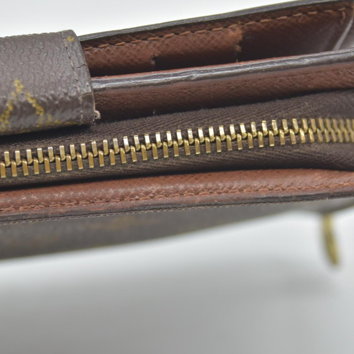 $750 Louis Vuitton Monogram Porte Papier Zippe Bifold Wallet Brown