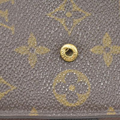 $750 Louis Vuitton Monogram Porte Papier Zippe Bifold Wallet Brown
