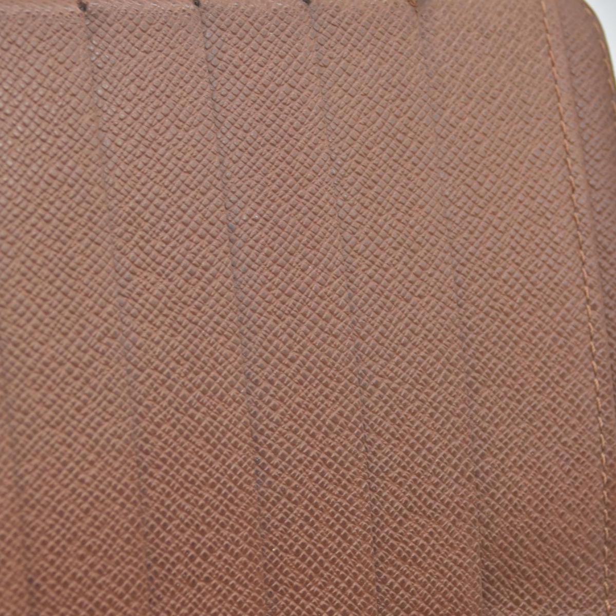 $750 Louis Vuitton Monogram Porte Papier Zippe Bifold Wallet Brown