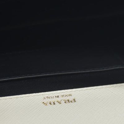 $2100 Prada White Saffiano Leather Mini Crossbody Flap Bag