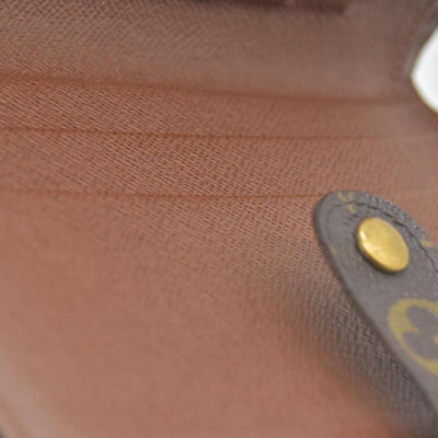 $750 Louis Vuitton Monogram Porte Papier Zippe Bifold Wallet Brown