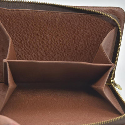 $750 Louis Vuitton Monogram Porte Papier Zippe Bifold Wallet Brown