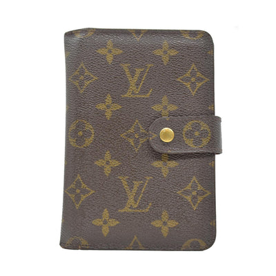 $750 Louis Vuitton Monogram Porte Papier Zippe Bifold Wallet Brown SP0030