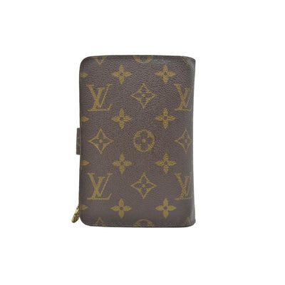 $750 Louis Vuitton Monogram Porte Papier Zippe Bifold Wallet Brown SP0030