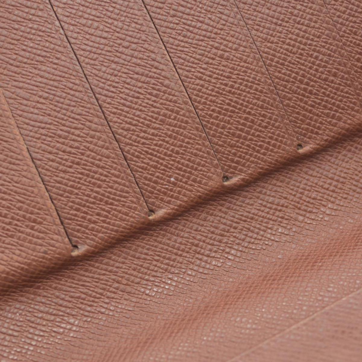 $750 Louis Vuitton Monogram Porte Papier Zippe Bifold Wallet Brown SP0030