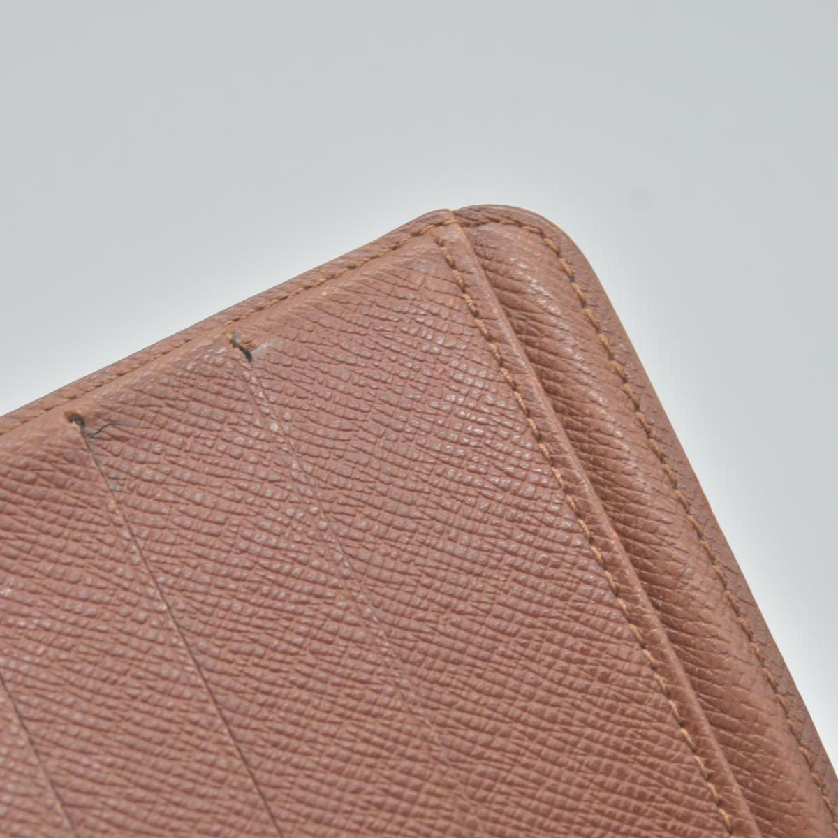 $750 Louis Vuitton Monogram Porte Papier Zippe Bifold Wallet Brown SP0030