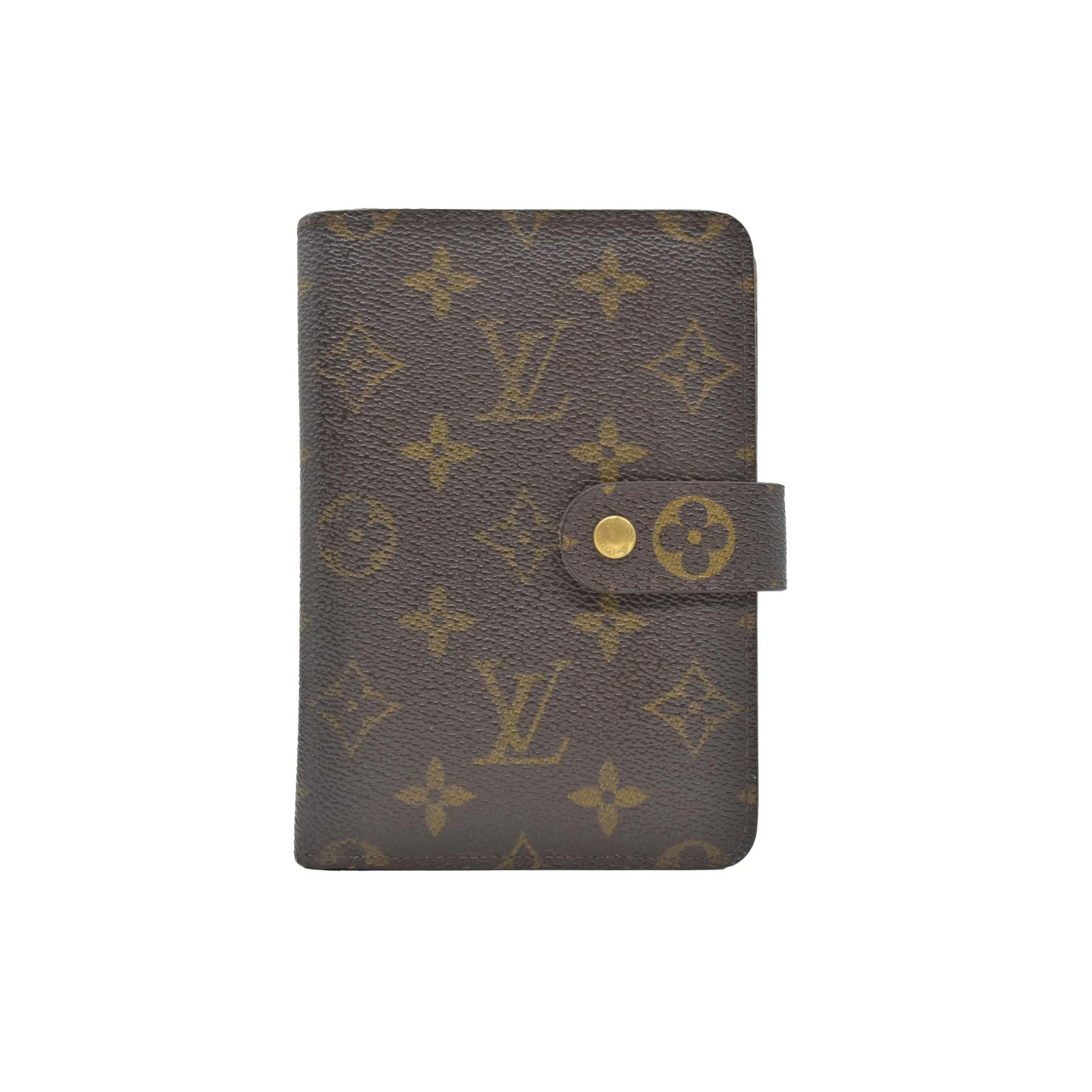 $750 Louis Vuitton Monogram Porte Papier Zippe Bifold Wallet Brown SP0078